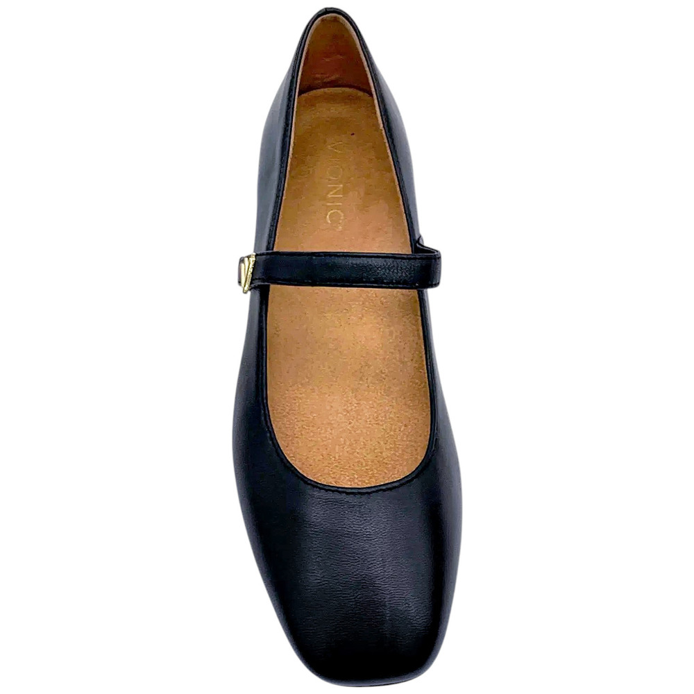 Vionic Women's Leather Mary Jane Flats Alameda Black - Narrow - Picture 2 of 3